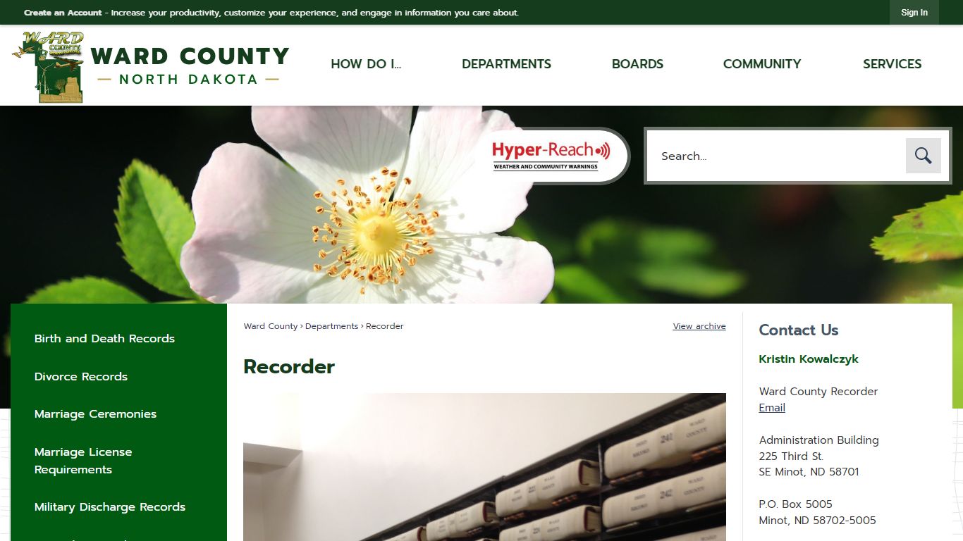 Recorder | Ward County, ND - Official Website